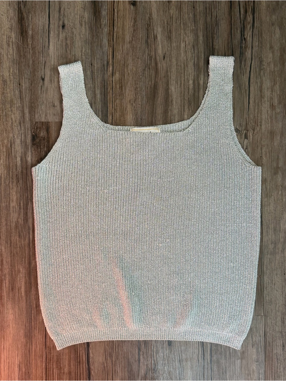 Vintage Metallic Silver Knit Tank